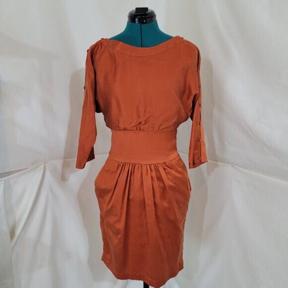 Boss‎ Orange by Hugo Boss Orange Silk Dress - Size 2 - Picture 2 of 10
